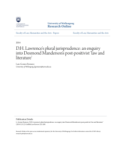 D.H. Lawrence`s plural jurisprudence: an enquiry into Desmond