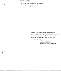 Copied from the original book owned by his daughter, Mrs. Mary White