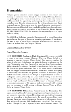 Humanities - College Catalog