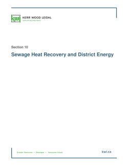 Sewage Heat Recovery and District Energy