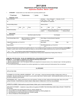 Department of Physical Science Scholarships