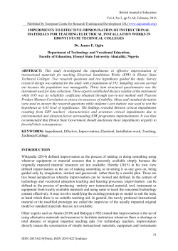 IMPEDIMENTS TO EFFECTIVE IMPROVISATION OF