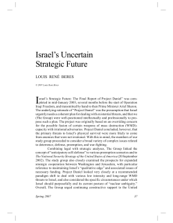 Israel`s Uncertain Strategic Future