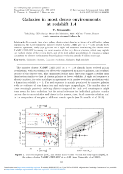 Galaxies in most dense environments at redshift 1.4