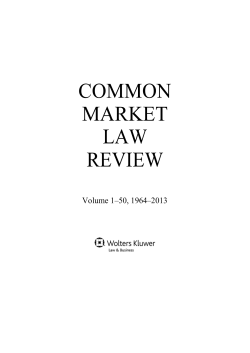 COMMON MARKET LAW REVIEW
