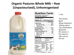 comparison of raw and pasteurized organic whole milk labels