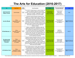 The Arts for Education (2016-2017)