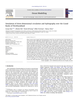 Simulation of three-dimensional circulation and hydrography over