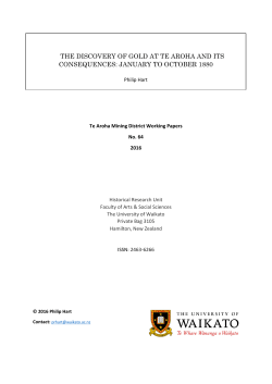 THE DISCOVERY OF GOLD AT TE AROHA AND ITS