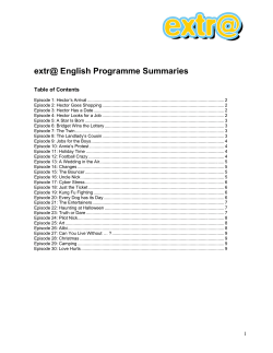 extr@ English Programme Summaries