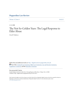 The Not-So-Golden Years: The Legal Response to Elder Abuse