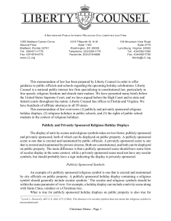 This memorandum of law has been prepared by Liberty Counsel in