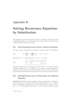 Appendix B: Solving Recurrence Equations by Substitution