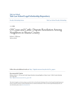 Of Coase and Cattle: Dispute Resolution Among Neighbors in