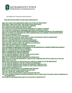 Job Application Frequently Asked Questions