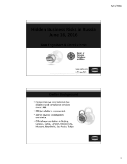 Hidden Business Risks in Russia June 16, 2016