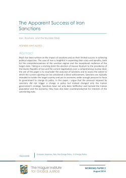 The Apparent Success of Iran Sanctions