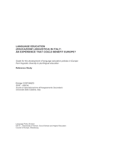 language education (educazione linguistica) in italy: an experience