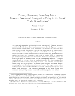 Primary Resources, Secondary Labor: Resource Booms and