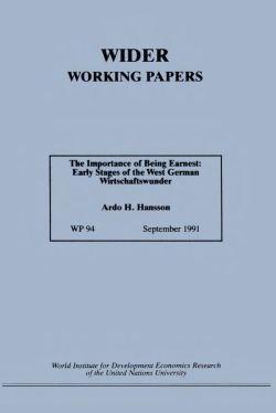 THE IMPORTANCE OF BEING EARNEST: EARLY STAGES OF THE