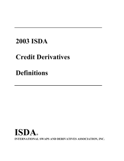 2003 ISDA Credit Derivatives Definitions