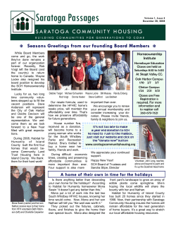 Volume 1, Issue 4 - Saratoga Community Housing