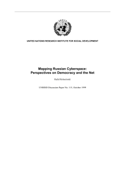 Mapping Russian Cyberspace - United Nations Information Centres