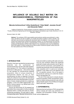 INFLUENCE OF SOLUBLE SALT MATRIX ON