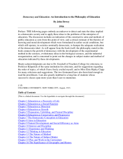 Democracy and Education