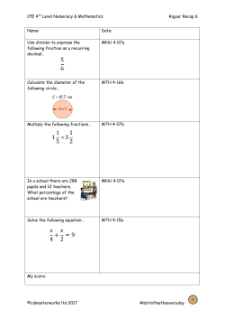 CfE 4th Level Rigour Recap 6 - Rigour