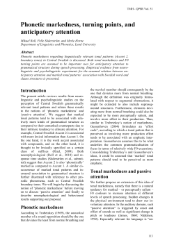 Phonetic markedness, turning points, and anticipatory attention