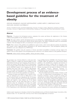 Development process of an evidence‐based guideline for the