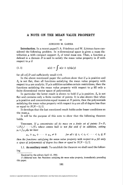 A NOTE ON THE MEAN VALUE PROPERTY