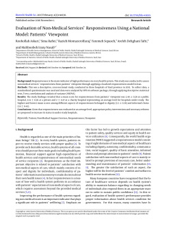 Evaluation of Non-Medical Services` Responsiveness Using a