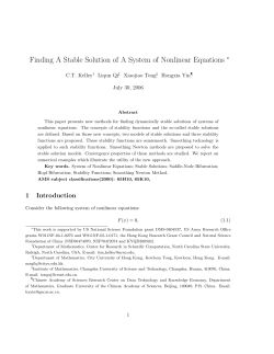 Finding A Stable Solution of A System of Nonlinear Equations
