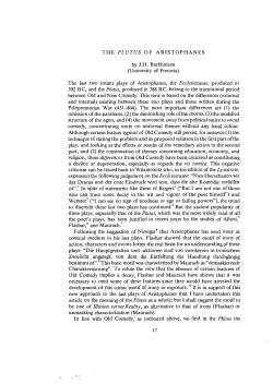 THE PLUTUS OF ARISTOPHANES by J.H. Barkhuizen (University of