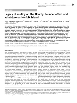 Legacy of mutiny on the Bounty: founder effect and admixture on