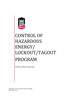 CONTROL OF HAZARDOUS ENERGY/ LOCKOUT/TAGOUT