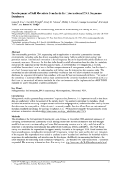 Development of Soil Metadata Standards for International DNA