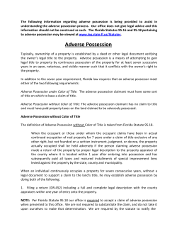 Adverse Possession - Polk County Property Appraiser