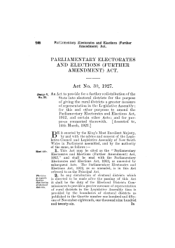 PARLIAMENTARY ELECTORATES AND