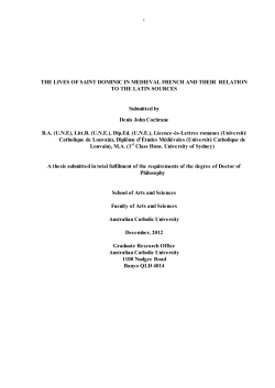 the lives of saint dominic in medieval french and their relation to the