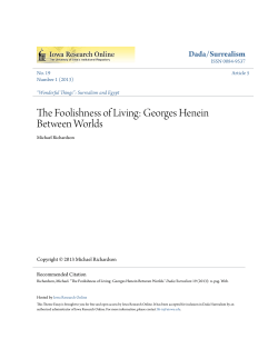 The Foolishness of Living: Georges Henein Between Worlds
