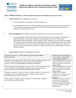 LIBRARY OF CONGRESS TEACHING WITH PRIMARY SOURCES