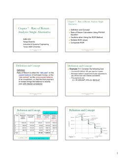 Chapter 7 - Rate of Return Analysis: Single Alternative