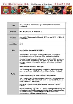 Title The perception of intonation questions and statements in