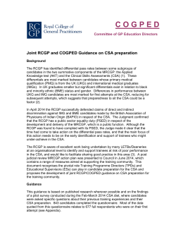 Joint-RCGP COGPED guidance on CSA preparation October 2014