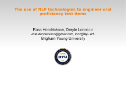 The use of NLP technologies to engineer oral proficiency test items