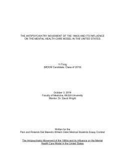THE ANTIPSYCHIATRY MOVEMENT OF THE 1960S AND ITS