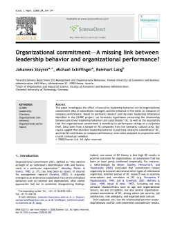 Organizational commitment&mdash;A missing link between leadership